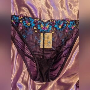 Savage X Fenty Black Caviar Deco Wallflower String Bikini Panties(New w/Tags!)